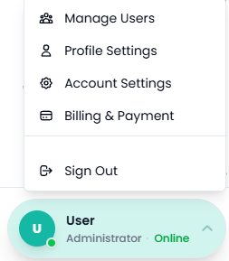 Bottom-Left Profile Menu