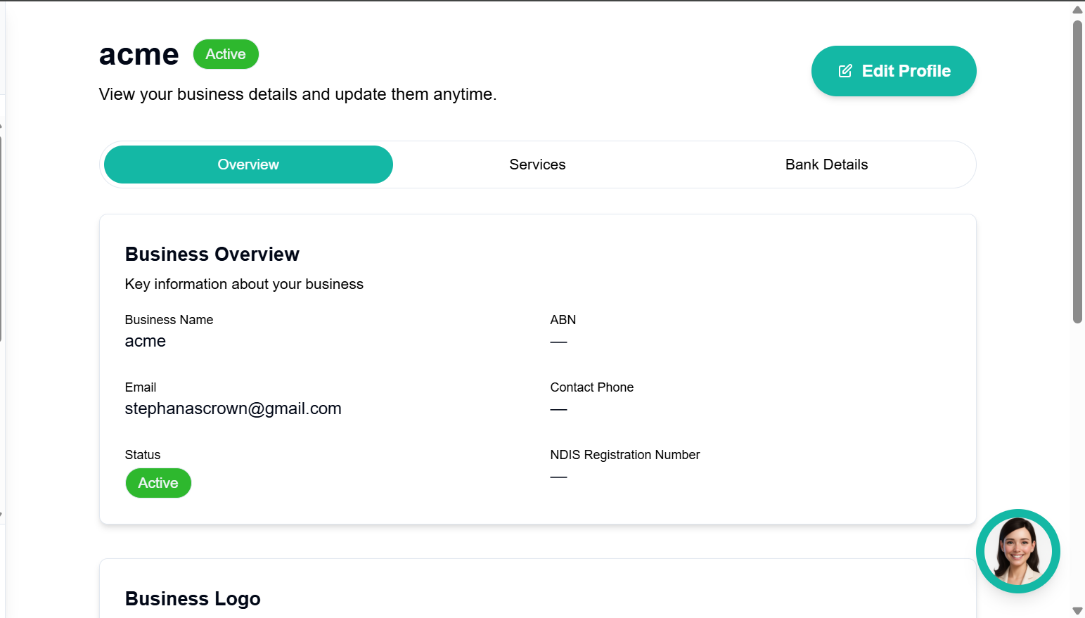 Business Profile Settings