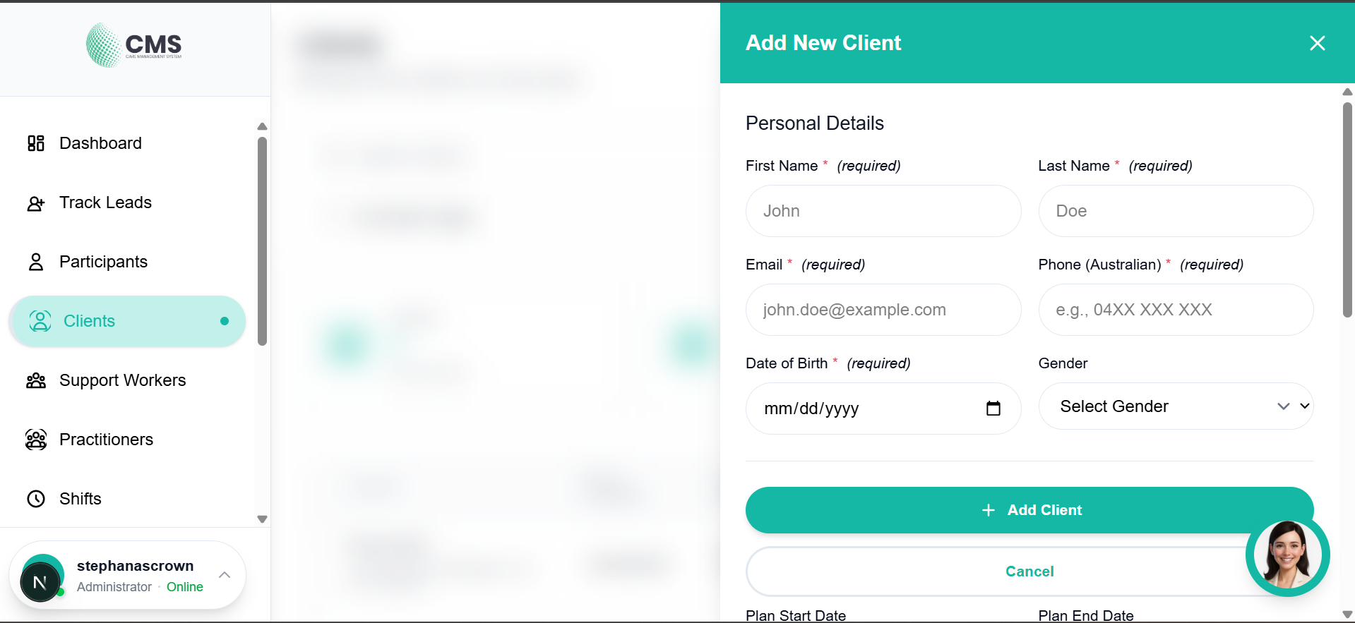 Add Client Form