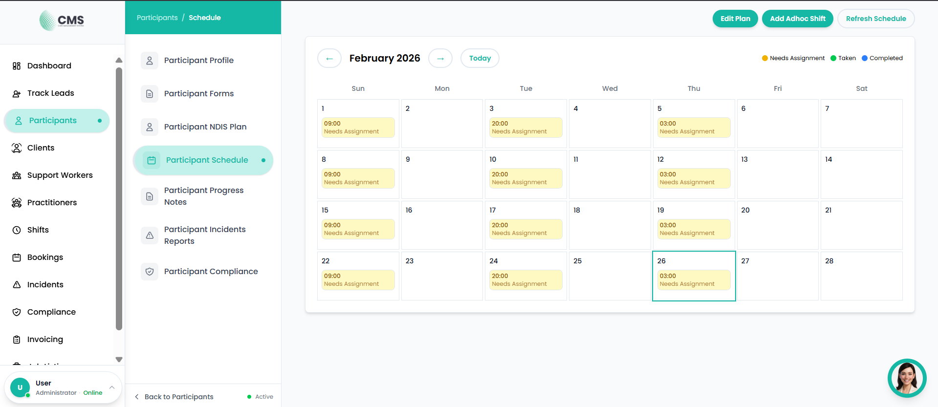 Participant Schedule