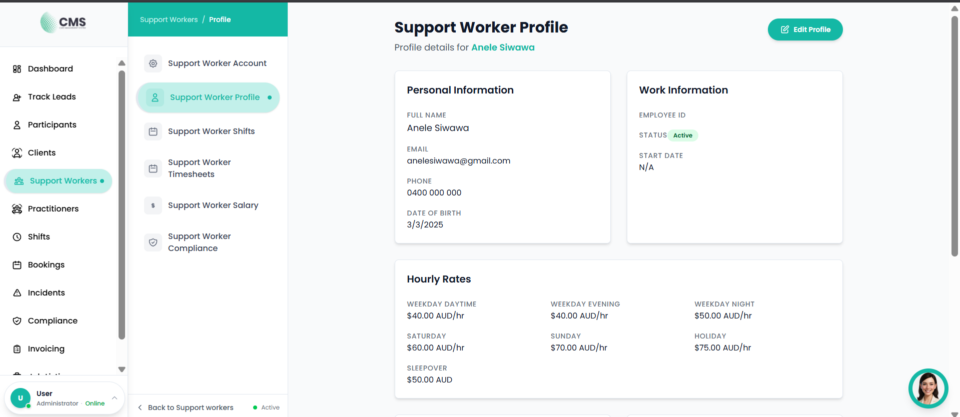 Worker Profile