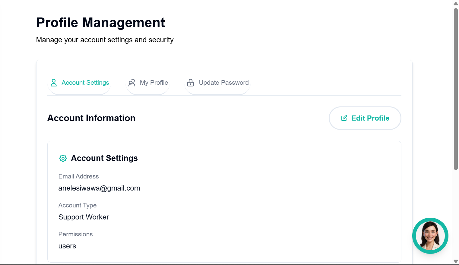 Support Worker Profile